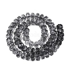 Fili di perline di vetro trasparenti screpolate&nbsp;GLAA-N068-03A-01