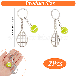 2 porte-clés pendentif tennis en alliage et plastique&nbsp;KEYC-SP00011