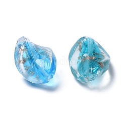 Perline murano con sabbia d'oro fatto a mano&nbsp;LAMP-S029-20x15mm-M