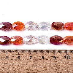 Stränge aus galvanisierter Jade-Imitation und undurchsichtigen sowie transparenten Glasperlen&nbsp;EGLA-Q135-8x11MM-01A