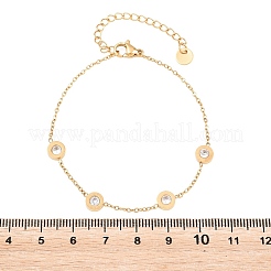 Bracelets à maillons en acier inoxydable 304 sertis de strass pavés&nbsp;SA-D001-04B-G
