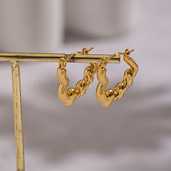Pendientes de aro de acero inoxidable 304 con forma de corazón&nbsp;ST5179