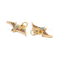 Placage en rack laiton micro pave pendentifs en zircone cubique colorée&nbsp;ZIRC-C040-48F-G