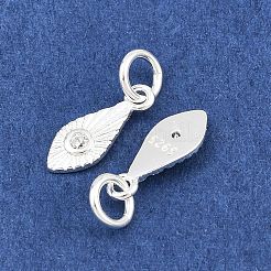 925 Federanhänger aus Sterlingsilber mit Pavé-Fassung aus klaren Zirkonia&nbsp;STER-A049-09S