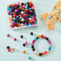160 pz 8 colori agata a strisce naturali/fili di perline di agata a strisce&nbsp;G-CJ0001-47