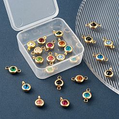 24 Stück 12 Farben 304 Edelstahl Strass Charms & Verbinder Anschlüsse&nbsp;STAS-LS0001-28G