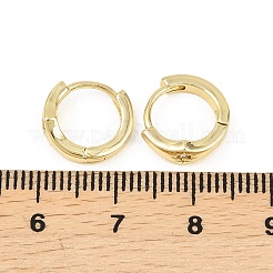 Aretes de aro de circonita cúbica transparente con micro pavé de latón con estrella&nbsp;EJEW-D348-21G