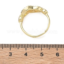 Verstellbare Fingerringe aus Messing und klaren Zirkonia mit verschlungenem Design&nbsp;CU-CBA7E55-06G