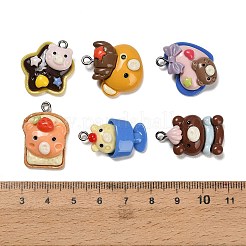 Pendentifs en résine opaque sur le thème de l'ours&nbsp;RESI-B047-03