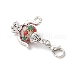 8 pièce de décoration pendentif en alliage de théière 8 couleurs et perles en émail de laiton&nbsp;HJEW-JM03911