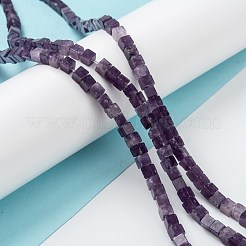 Natürliche Lepidolith / lila Glimmer Steinperlen Stränge&nbsp;G-F631-K14
