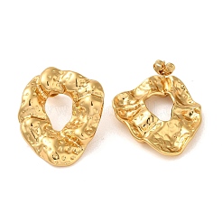 Pendientes de botón de acero inoxidable 304 con aro giratorio martillado para mujer&nbsp;EJEW-U003-09G