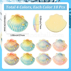 40 Stück 4 Farben undurchsichtige Harz-Cabochons&nbsp;CRES-SC0003-11