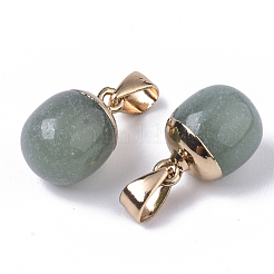 Pendentifs en aventurine verte naturelle plaquée or&nbsp;G-T131-03F