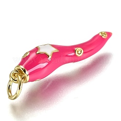 Pendentifs d'émail en laiton &nbsp;KK-B026-15G-B