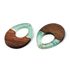 Colgantes de resina transparente y madera de nogal&nbsp;RESI-ZX017-24