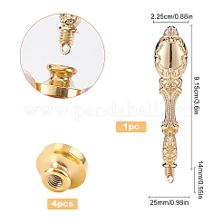Griff aus Legierung und Stempelkopf-Sets aus Messing zum Siegelwachs&nbsp;DIY-CP0004-70C
