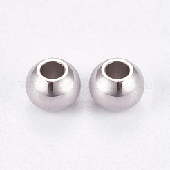 Cuentas espaciadoras redondas lisas de acero inoxidable 304 resistentes al deslustre&nbsp;X-STAS-M006-01D