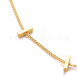 Messing Twisted Chain Bordsteinkette Halsketten&nbsp;NJEW-JN03092-02