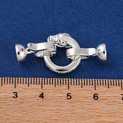 Fermoirs à lanière repliables en laiton avec zircone cubique de micro pave&nbsp;KK-C076-02S