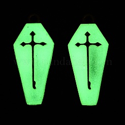 Colgantes de aleación esmaltada luminosa chapada en forma de estante con temática de Halloween&nbsp;ENAM-N056-340G