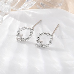 Boucles d'oreilles à tige en verre et laiton&nbsp;EJEW-Q014-22P