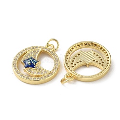 Pendenti in zirconi cubici trasparenti in micro pavè di ottone&nbsp;KK-C045-26G