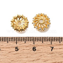 Messing Micro Pave klare Zirkonia Perlenkappen&nbsp;KK-G600-05G