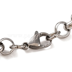 Bracciali a catena rolo colonna in acciaio inossidabile 201 anti-appannamento&nbsp;BJEW-B078-75P