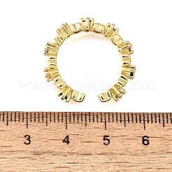 Manschettenringe aus Messing mit Mikropavé-Zirkonia für Damen&nbsp;RJEW-H247-02G