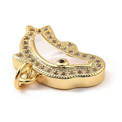 Zircone cubique en laiton avec pendentifs coquillage&nbsp;KK-K342-22G