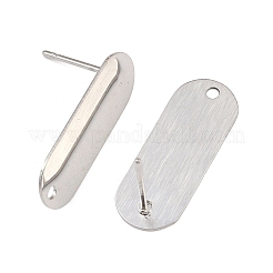 316 Edelstahl ovale Ohrstecker-Beschläge&nbsp;STAS-D389-02P