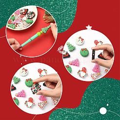 16pcs 8 perles de silicone de style noël&nbsp;SIL-SZ0001-08