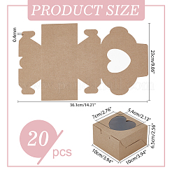 Cajas de regalo cuadradas para almacenamiento de muffins de papel kraft&nbsp;CON-WH0095-95B