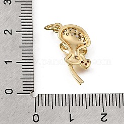 Pendenti in ottone micro pavé di zirconi cubici arancioni&nbsp;CU-L001-13G-01