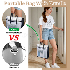 Durchscheinende Tragetaschen aus PP zur Aufbewahrung von Büchern mit Griffen aus Polyester&nbsp;ABAG-WH0039-68A