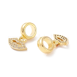 Charms pendenti europei in ottone con zirconi cubici&nbsp;KK-B037-13G