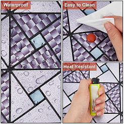 5 Stück quadratische Mosaik-Wanddekorationen aus Glas&nbsp;AJEW-AR0001-28