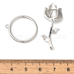 Messing Micro pave Zirkonia Knebelverschlüsse&nbsp;KK-N254-85P