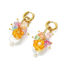 Boucles d'oreilles pendantes en perles baroques keshi naturelles nucléées&nbsp;EJEW-JE07262