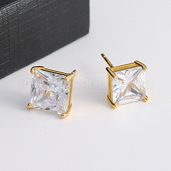 Elegante quadratische Ohrstecker mit klarem Zirkonia S925&nbsp;XG6248