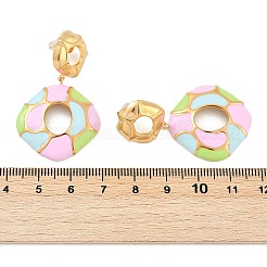 Orecchini pendenti in acciaio inossidabile 304 smaltati per donna&nbsp;EJEW-F353-01G-01