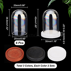 6 set di 3 coperture a cupola in vetro iridescente colorate&nbsp;DJEW-PH0001-27