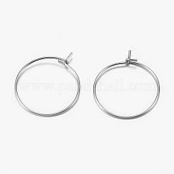 Boucles d'oreilles créoles en acier inoxydable chirurgical 316&nbsp;LS-X-STAS-F149-32P-E