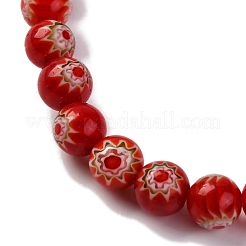 Chapelets de perles vernissées de millefiori manuelles&nbsp;LAMP-G164-02B