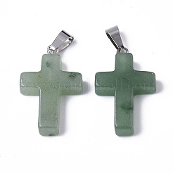 Pendentifs en aventurine vert naturel&nbsp;G-J354-08A