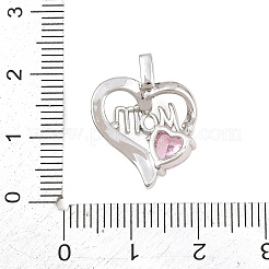 Muttertags-Anhänger aus Messing mit rosa Zirkonia-Pavé&nbsp;CU-CBAFB7D-06P-02