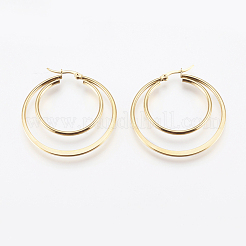 Boucles d'oreilles créoles en acier inoxydable 201&nbsp;EJEW-I213-B-02G