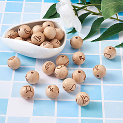 Natürliche ungefärbte Buchenperlen&nbsp;WOOD-BT0001-04