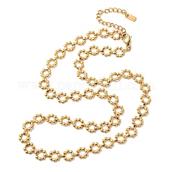 304 Edelstahl Blumengliederkette Halsketten für Damen&nbsp;NJEW-Z091-06G